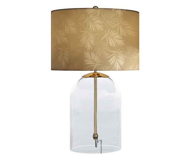 Lampă de masă, alb, auriu, transparent, aurie