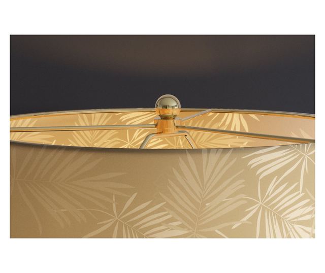 Lampă de masă, alb, auriu, transparent, aurie