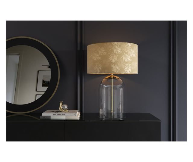 Lampă de masă, Alb, Auriu, Transparent, Auriu