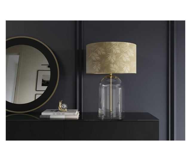 Lampă de masă, Alb, Auriu, Transparent, Auriu