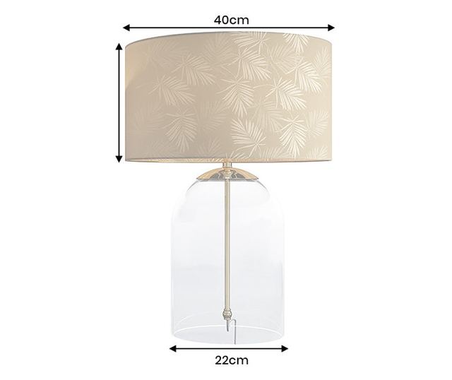 Lampă de masă, Alb, Auriu, Transparent, Auriu