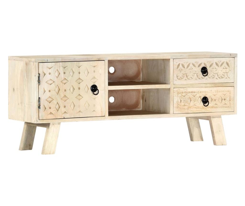 TV stalak, 110 x 30 x 44 cm, masivno drvo manga - 11
