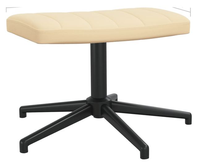 Stolica za opuštanje s tabureom, bijela krem, baršun