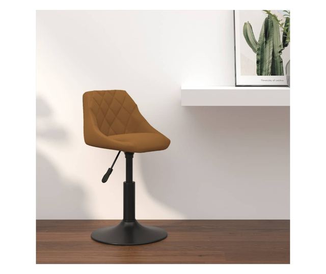 Barski stol, rjav, žamet