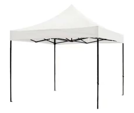 Cort pavilion pliabil, 3x3 m, cadru metal cu panza impermeabila pentru Curte, Gradina, Evenimente, Alb