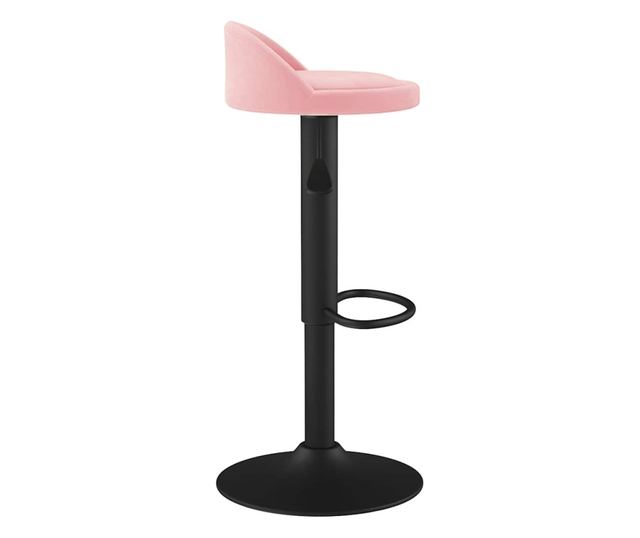 Barski stol, roza, žamet