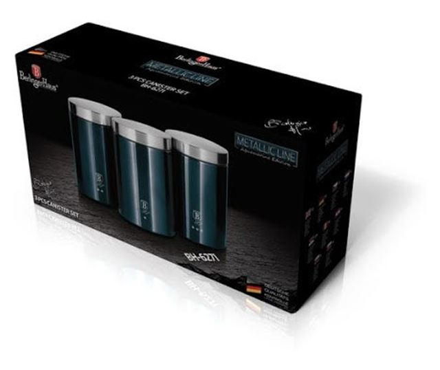 3 konyhai konténerből álló készlet Aquamarine Metallic Line Berlinger Haus BH 6271