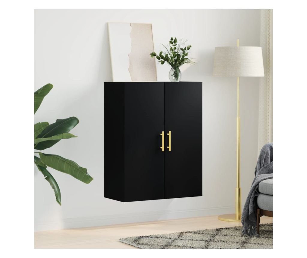 Zidni ormarić, crni, 69,5x34x90 cm - 3