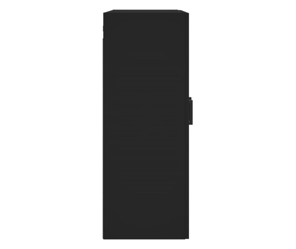 Zidni ormarić, crni, 69,5x34x90 cm, obrađeno drvo - 8