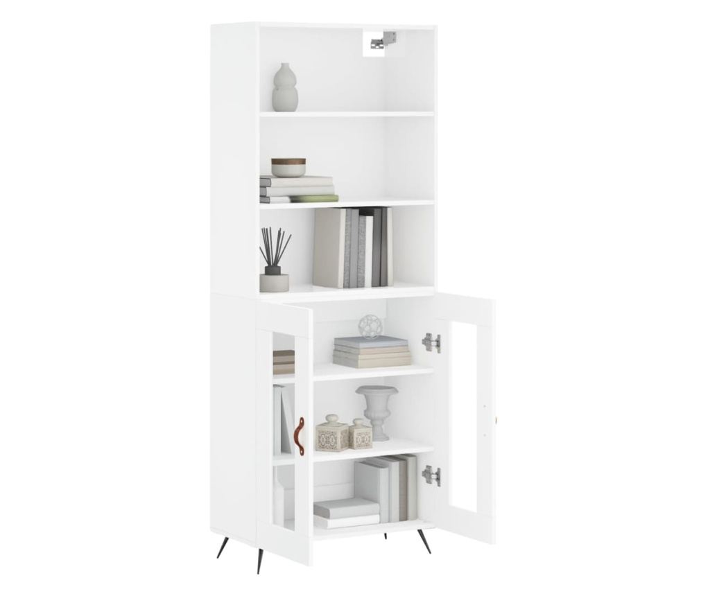 Visoki ormar, bijeli ekstra sjajni, 69,5x34x180 cm, kompozitno drvo - 3