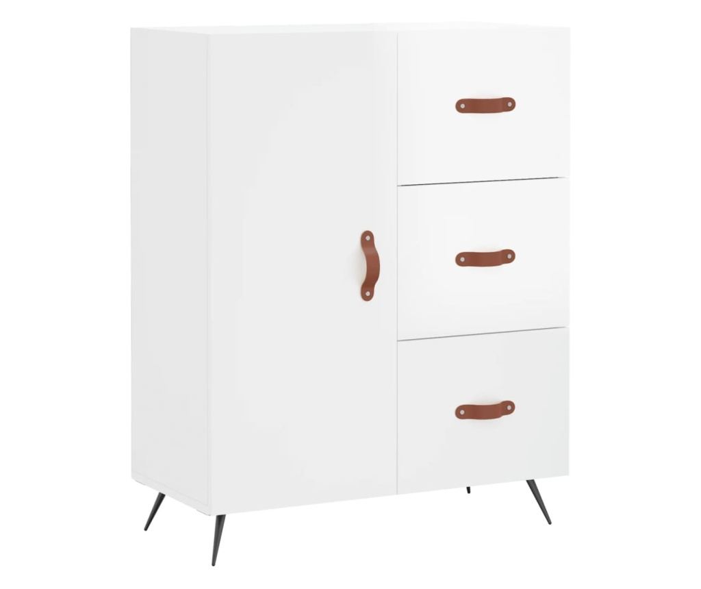 Visoka ormar, bijela visokog sjaja, 69,5x34x180 cm, kompozitno drvo - 7