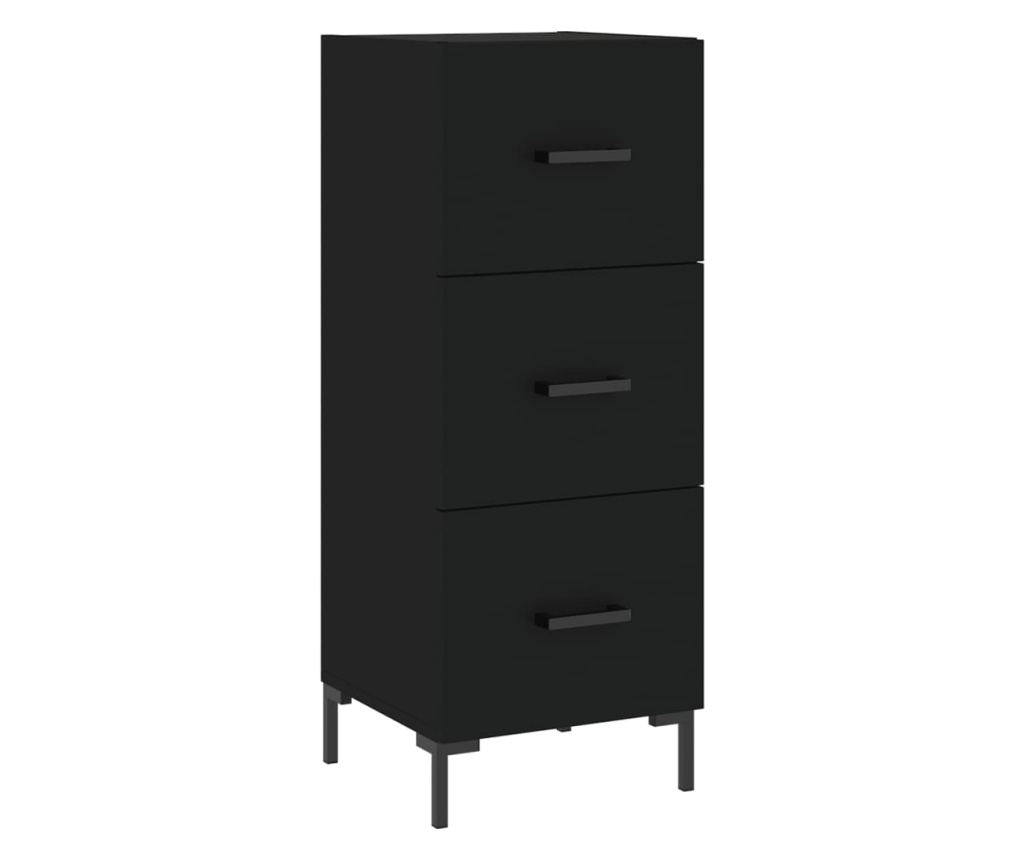 Visoka crna vitrina, 34,5x34x180 cm, obrađeno drvo - 5