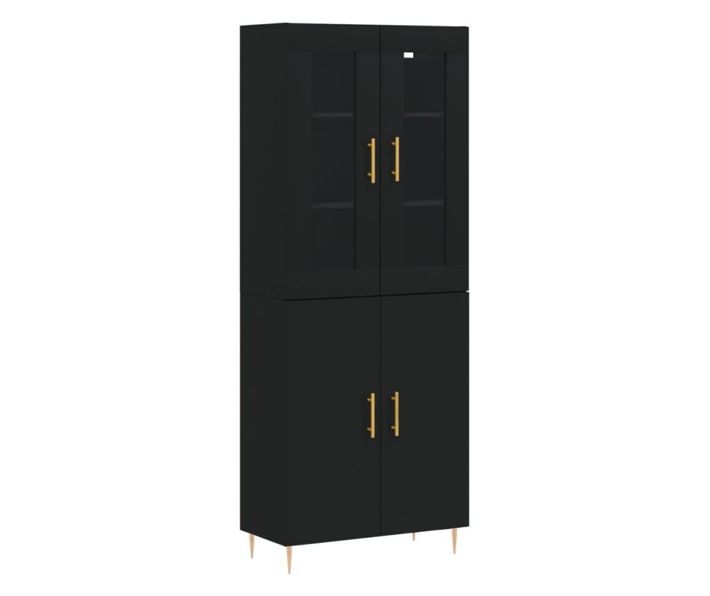 Visoki ormar, crna, 69,5x34x180 cm, kompozitno drvo - 2