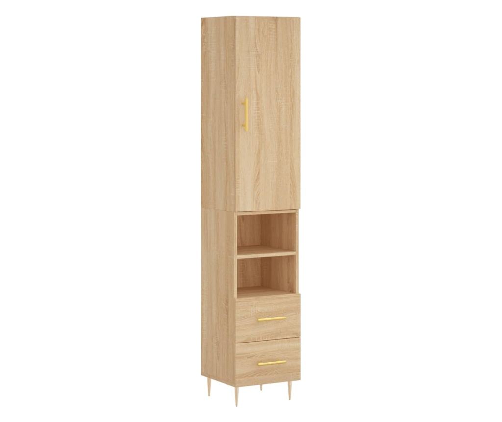 Visoka ormar, hrast sonoma, 34,5x34x180 cm, obrađeno drvo - 2