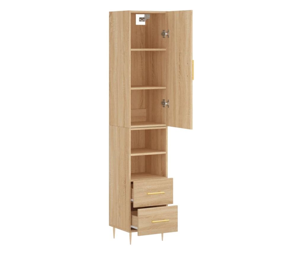 Visoka ormar, hrast sonoma, 34,5x34x180 cm, obrađeno drvo - 4