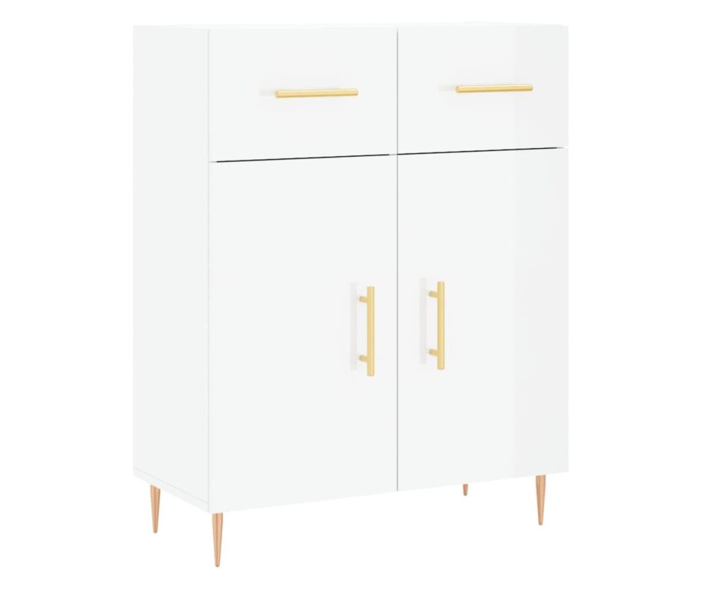 Visoka ormar, bijela visokog sjaja, 69,5x34x180 cm, kompozitno drvo - 7