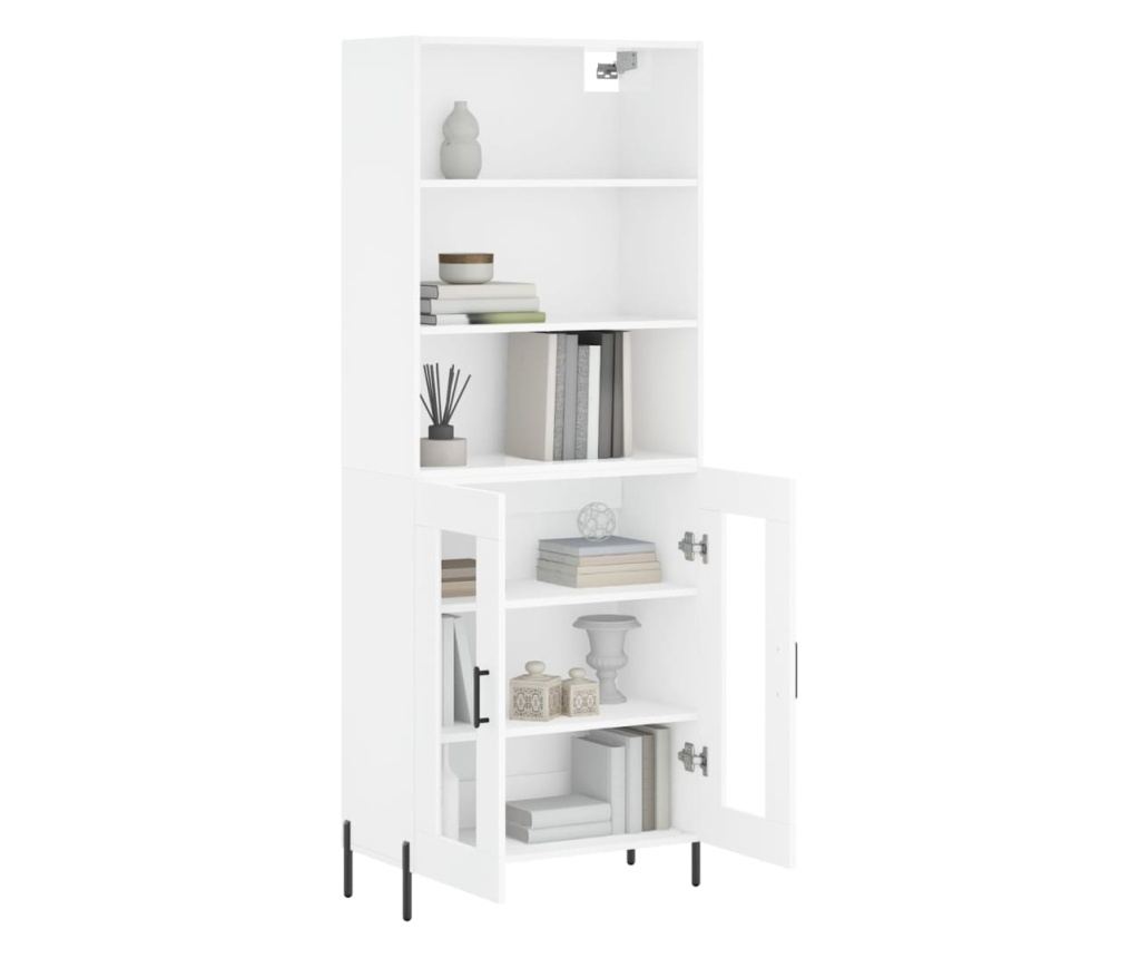 Visoka ormar, bijela visokog sjaja, 69,5x34x180 cm, kompozitno drvo - 3