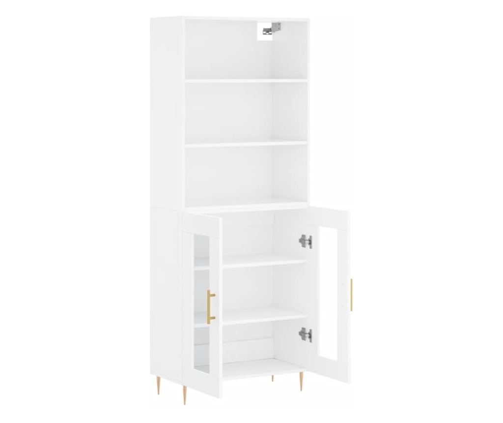 Visoka ormar, bijela visokog sjaja, 69,5x34x180 cm, kompozitno drvo - 4