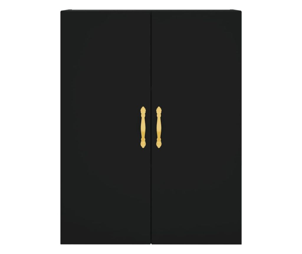 Visoka crna komoda, 69,5x34x180 cm, kompozitno drvo - 6