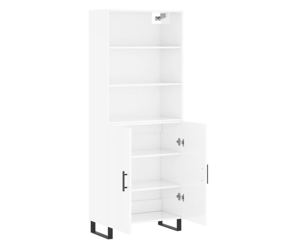 Visoka ormar, bijela visokog sjaja, 69,5x34x180 cm, kompozitno drvo - 4