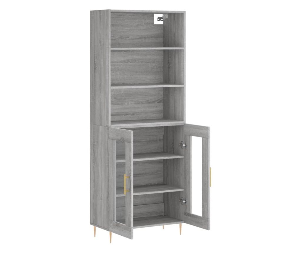 Visoka ormar, siva sonoma, 69,5x34x180 cm, kompozitno drvo - 4