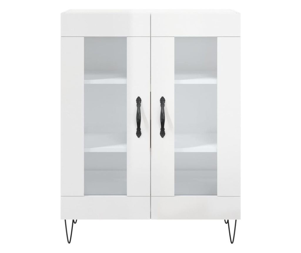 Visoka ormar, bijela visokog sjaja, 69,5x34x180 cm, kompozitno drvo - 8