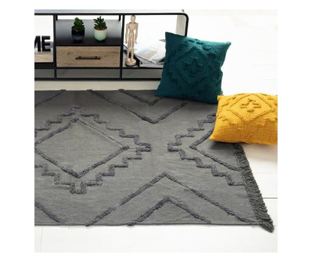 Covor cu franjuri inca gri 120x170 - 3