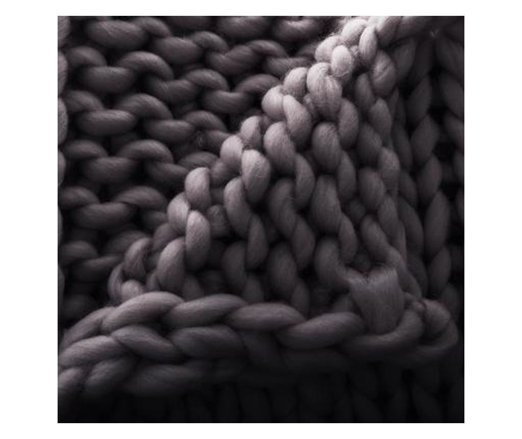 Patura gri din tricot 125x150 cm - 2