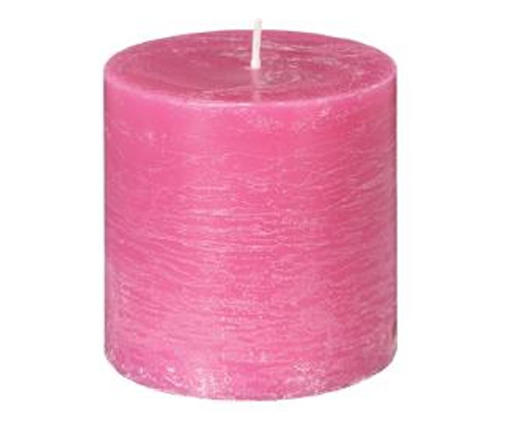 Lumanare fucsia rustica rotunda 6.7x7 cm - 2