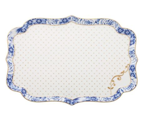 Porcelántányér, Pip Studio, 26x18cm, Royal White kollekció