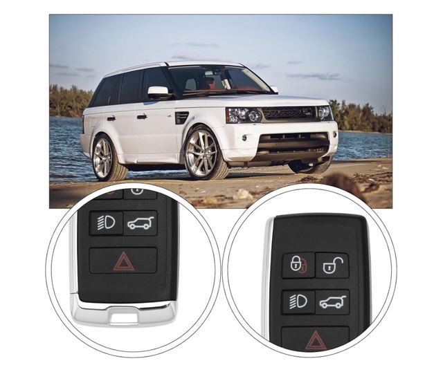 Techstar Car Key Shell Land Rover Range Rover Evoque, Sport, Discovery 3, Freelander 2-3 gombokhoz