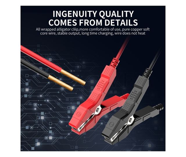 FOXSur FBC122412D intelligens autós akkumulátortöltő egyenirányító, 12V 12A/24V 6A, 7 töltési lépés, LCD, AGM, GEL, SLA, nedves,