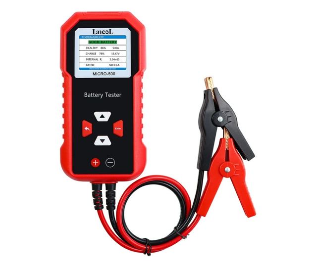 Lancol MICRO-500 autóakkumulátor teszter, gyorsellenőrző 12V ólom-sav és LiFePO4, kompatibilis AGM, GEL, EFB, QR Code eredmények