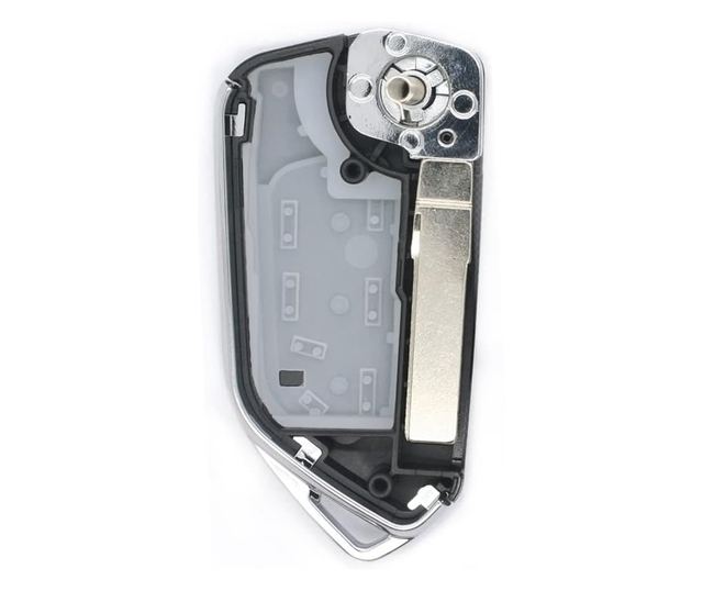 Carcasa Cheie Auto tip Briceag Techstar Modificata, 3 Butoane, Compatibila Volkswagen Golf 5, Passat B6, Touran, Jetta, Skoda Oc