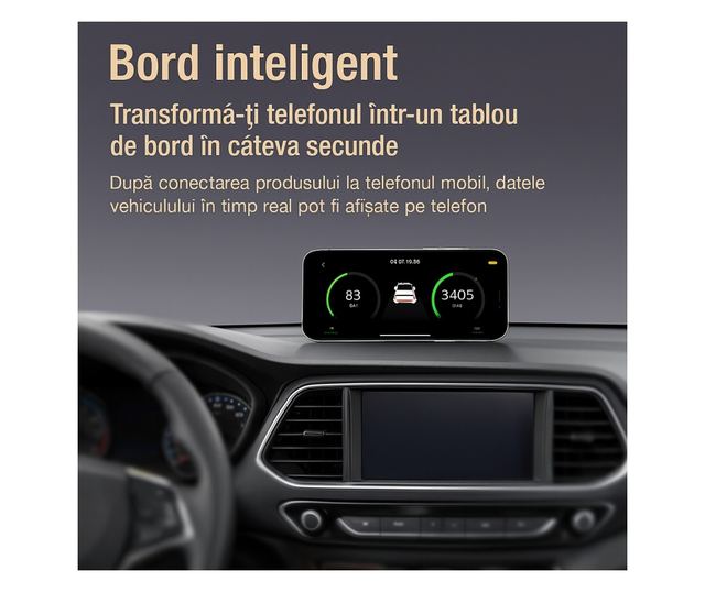 Tester Diagnoza Auto OBD2 Techstar DA200 cu Aplicatie AI, Resetare Coduri Eroare, Date in Timp Real, Compatibil Majoritatea Masi