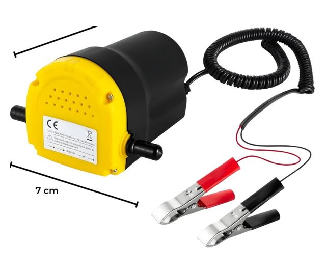 Pompa transfer motorina Techstar 12V, 45L/min, cu bypass, autoamorsanta, pompa electrica alimentare motorina cu cleme și furtune