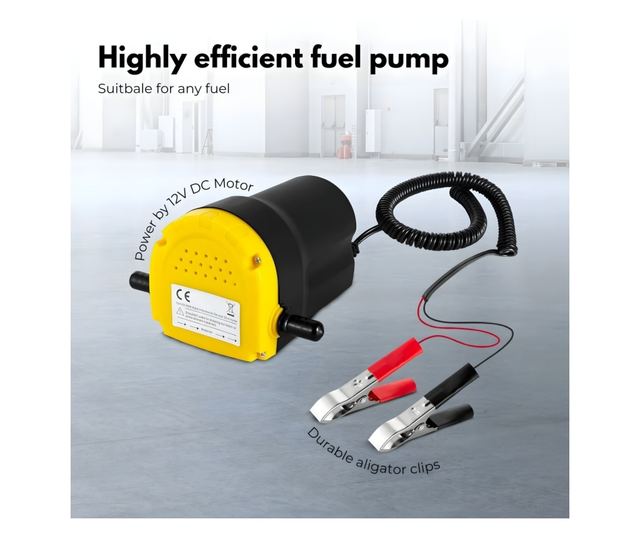 Pompa transfer motorina Techstar 12V, 45L/min, cu bypass, autoamorsanta, pompa electrica alimentare motorina cu cleme și furtune