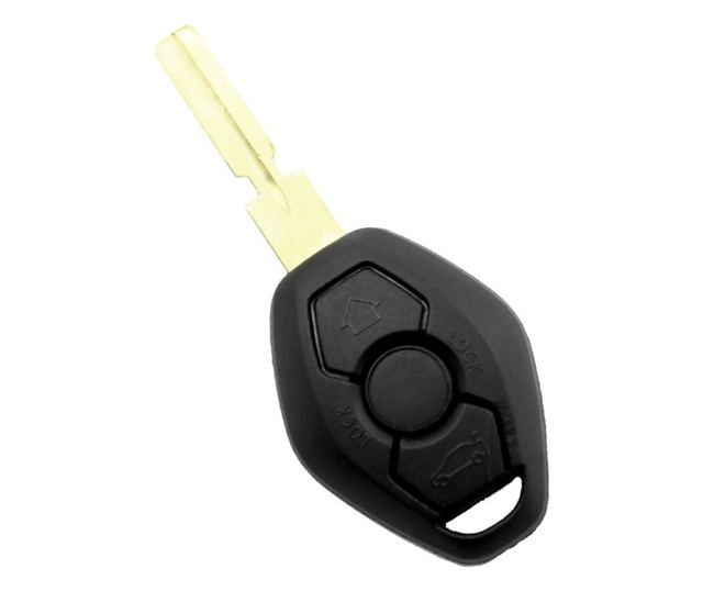 Techstar autókulcs-ház 3 gombbal és 4 pólusú pengével BMW-hez – kompatibilis az E46, E39, E60, X3, X5 modellekkel