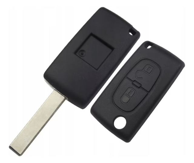 Techstar komplett autókulcs 2 gombbal, 407-es pengével, ID46 chippel és 433MHz frekvenciával – kompatibilis a Peugeot 2006–2011,