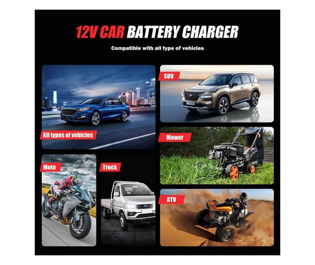 Akkumulátortöltő és teszter FOXSUR FTC-1206 2 az 1-ben, 12V/6A – Intelligens egyenirányító autó- és motorkerékpár-akkumulátorokh