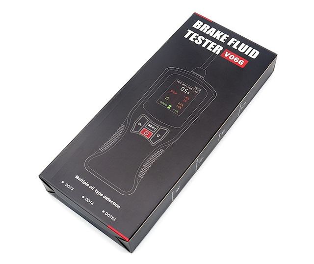 Techstar® V066 digitális fékfolyadék teszter automatikus DOT3, DOT4, DOT5.1 érzékeléssel, nagy pontossággal, szonda diagnosztika