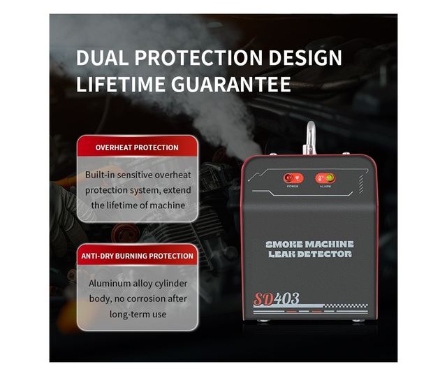 Detector de scurgeri cu fum Techstar® SD403, Testare Profesionala pentru Sisteme EVAP, Conducte Auto si Admisie si Evacuare, Ros