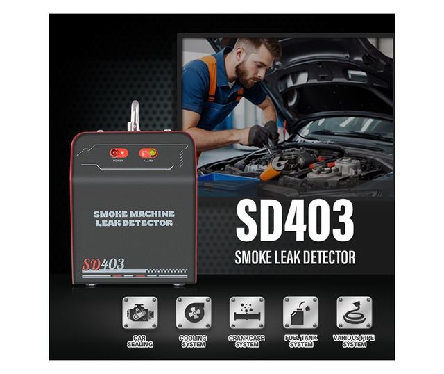 Detector de scurgeri cu fum Techstar® SD403, Testare Profesionala pentru Sisteme EVAP, Conducte Auto si Admisie si Evacuare, Ros