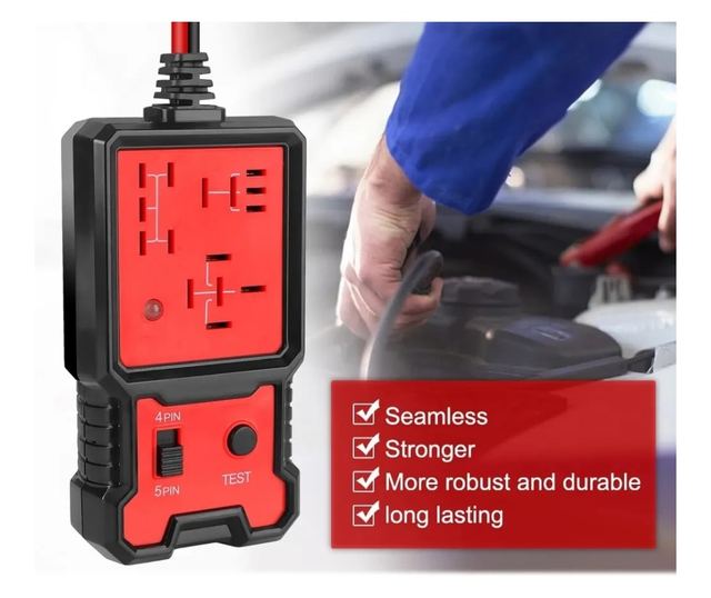 Autóipari relé teszter LED kijelzővel, Techstar® CNBJ707, 4 és 5 tűs csatlakozókkal kompatibilis