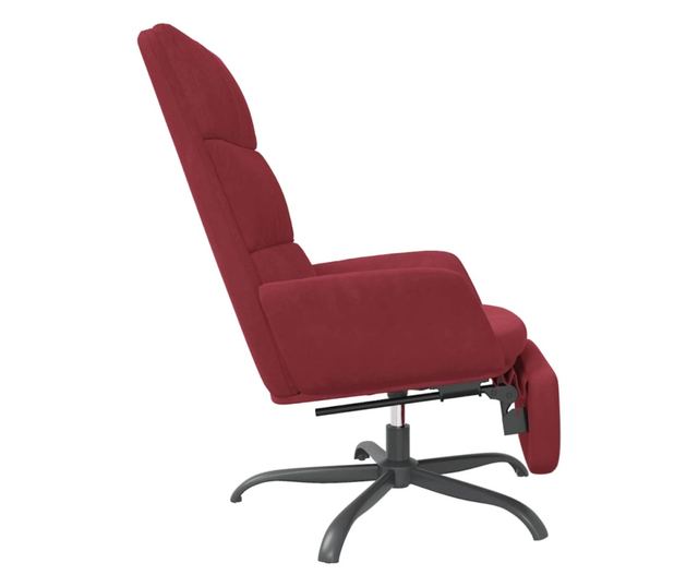 Naslanjač z oporo za noge, bordo, žamet