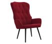 Naslanjač z otomanom, vinska rdeča, žamet