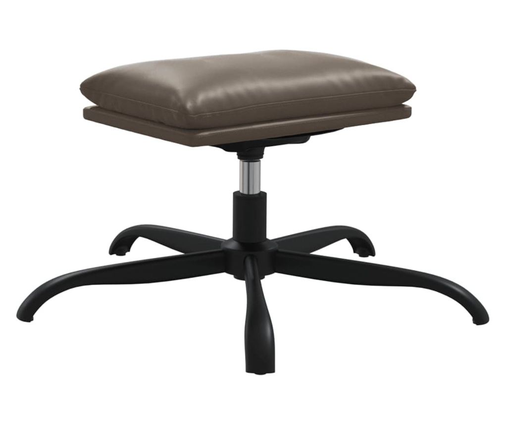 Naslanjač s taburejem, antracitno siva, umetno usnje - 13