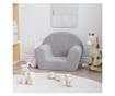 Otroška kavč, svetlo siva, mehak pliš thumbnail 1