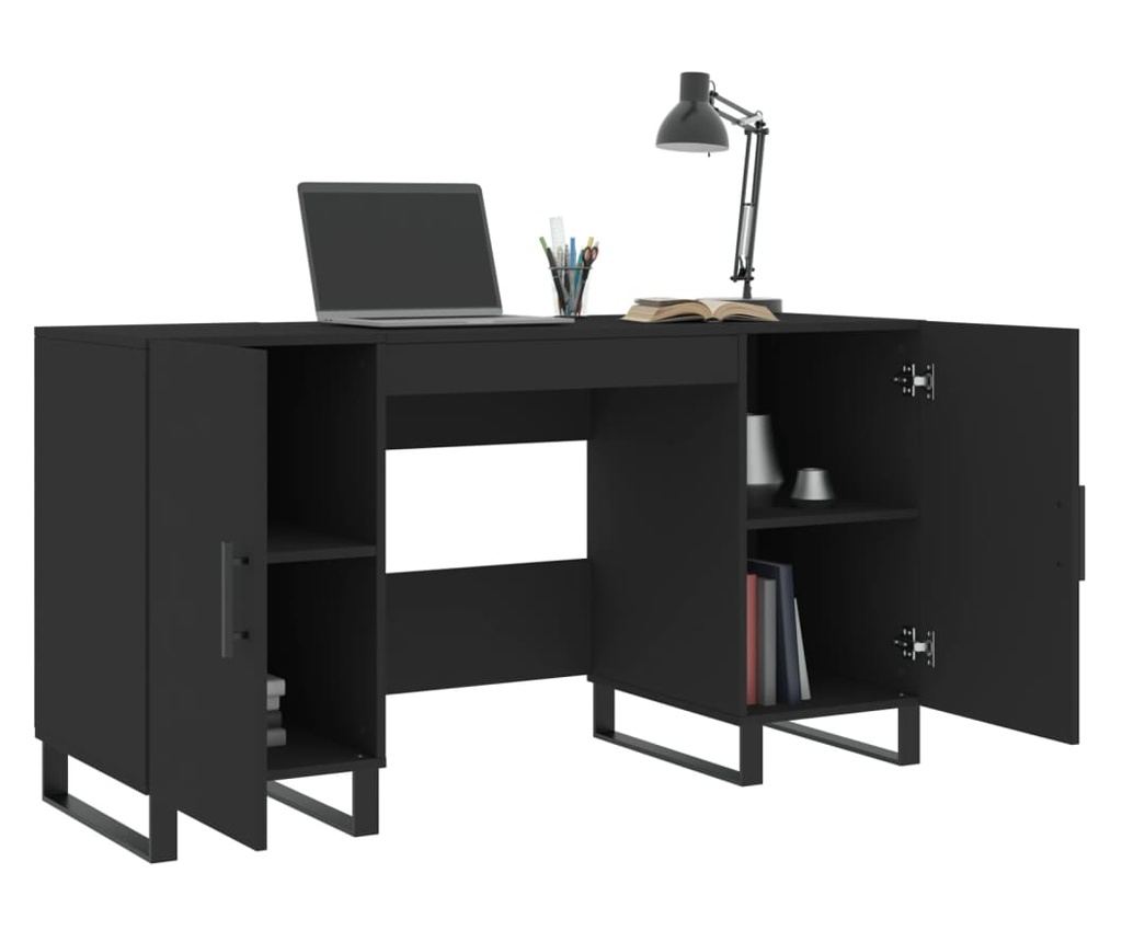 Crni stol, 140x50x75 cm, kompozitno drvo - 4