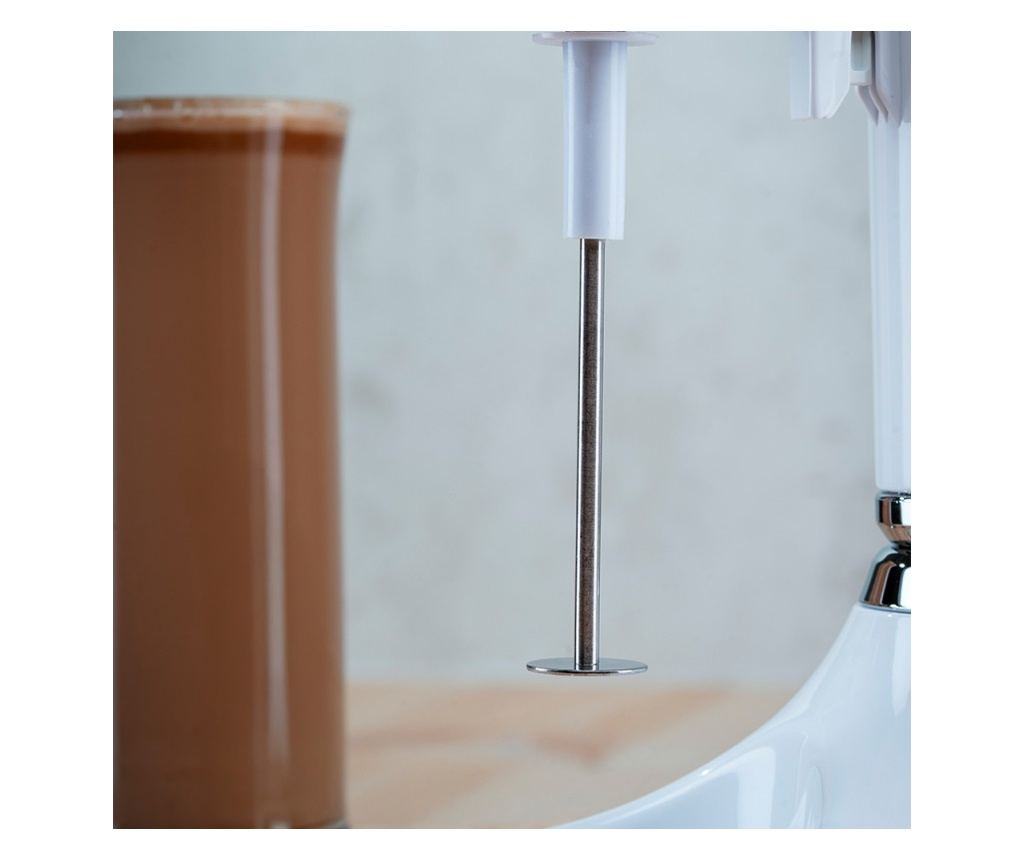 Mixer Frappe Oliver Voltz OV51163E, 100W, Cana din otel inoxidabil cu capacitate 450 ml, 2 viteze, tel din otel, Alb - 5